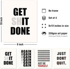 DSHFG Motivational Office Wall Art Prints Set of 4, Office Artwork Wall Decor, Just Be Yourself Motivational Quotes, 8x10 Unframed
