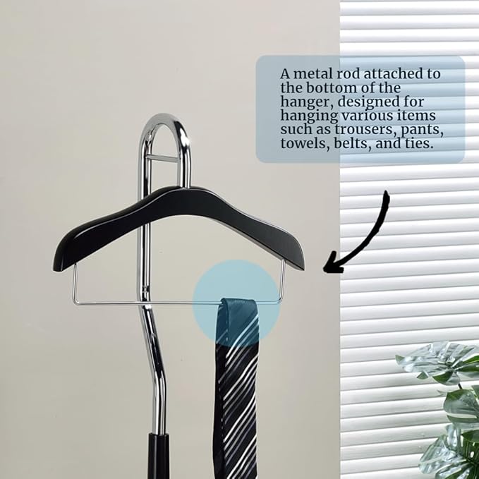 Proman Proudcts Amber Freestanding Valet Stand Coat Rack Organizer for Men and Women with Hanger, Trouser Bar, White