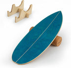 Goplus Balance Board Trainer for Adults, Wooden Balancing Board with Cork Roller and Storage Rack to Exercise and Build Core Strength, Wobble Board for Skateboard, Snowboard