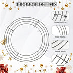 4 Pack Wreath Frame 10 Inch Wire Wreath Frame Round Metal Wreaths Form Dark Green Wire Wreaths Ring for Floral Arrangements DIY Craft Home Decorations Wedding Thanksgiving Christmas Party Supplies