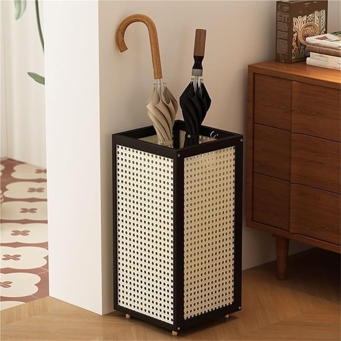 Indoor Umbrella Stand, Vertical Umbrella Storage Basket, Square Cane Holder, Suitable for Entryway, Corner or Office(Black)