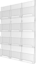 Nalwort Acrylic Brochure Pamphlet Holder, 12 Magazine Holders, Clear Brochure Display Stand Wall Mount, Trifold Flyer Rack, Literature Storage Rack for Home, Offices, Waiting Room