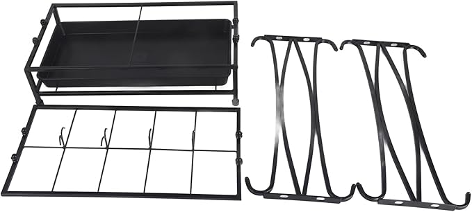 10-Hole Umbrella Holder Stand with 8 Hooks - Removable Drip Tray Umbrella Rack for Entryway, Home & Office Storage Solutions