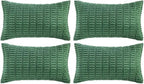 Fancy Homi 4 Packs Decorative Throw Pillow Covers for Living Room Couch Bed, Modern Farmhouse Boho Home Décor Accent Cushion Case, 24" x 16", Green Series