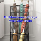 Umbrella Stand, Metal Umbrella Storage Rack, Umbrella Bucket with Drain Tray, Hollow Drain Rack for Entrance, Balcony, Shopping Mall(Gold)