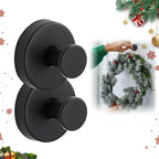 Linwnil Suction Cup Wreath Hanger，Suction Cup Hooks Hanging 10 Lbs，Waterproof Suction Cup Wreath Holder for Windows, Shower, Wreaths，Smooth Doors (2, Black)