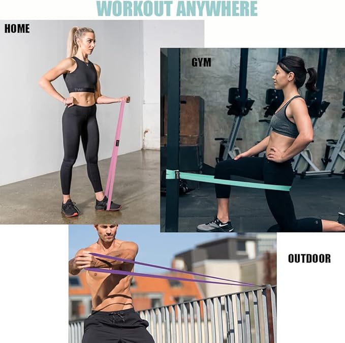Long Resistance Bands for Working Out Women, Fabric Resistance Band, Stretch Bands for Exercise Bands Resistance Bands Set for Physical Therapy, Elastic Bands for Exercise, Ligas para Hacer Ejercicio