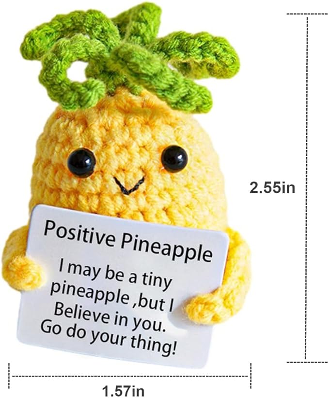 2Pcs Funny Gifts, Emotional Positive Support Potato Pineapple, Handmade Crochet Lemon Knitted Doll Gifts for Women, Boys, Girls.