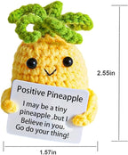 2Pcs Funny Gifts, Emotional Positive Support Potato Pineapple, Handmade Crochet Lemon Knitted Doll Gifts for Women, Boys, Girls.