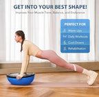 Balance Ball Trainer with Resistance Bands and Foot Pump, Inflatable Yoga Ball for Home Gym Workouts, 23 Inch Exercise Half Ball for Balance Training Core Strength Fitness More, 330lb Cap