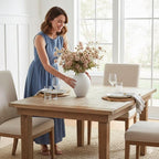 SilkSerenade Ella White Matte Flower Vase for Bedroom Kitchen Living Room Table, Contemporary Farmhouse Decorative Arlo Flowers Iron Vases, Rustic Tall Earthy Wabi Sabi Modern Centerpieces Home Decor