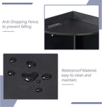 VECELO Corner Cube Shelf with USB Ports & Outlets, Modern Corner Toy Storage Rack with Adjustable Shlef, Wooden Display Bookshelf Bookcase for Living Room, Bedroom, Dining Room, Kitchen, Black