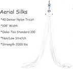 Aerial Silks Yoga Swing Set - 9/11 Yards Aerial Yoga Hammock Kit Anti-Gravity Flying for Fitness, Low/Non Stretch Nylon Tricot Fabric Hardware Included for Dance