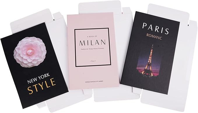 3 PCS Faux Decorative Books for Home Decor-Coffee Table Books Decor-Aesthetic Fake/Faux Books for Decoration,libros Decoration for Coffee Table, Shelf Accessories (3-Paris/Milan/Newyork)