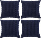 Fancy Homi 4 Packs Decorative Throw Pillow Covers for Living Room Couch Bed, Modern Farmhouse Boho Home Décor Accent Cushion Case, 26" x 26", Navy Blue