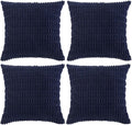 Fancy Homi 4 Packs Decorative Throw Pillow Covers for Living Room Couch Bed, Modern Farmhouse Boho Home Décor Accent Cushion Case, 18" x 18", Navy Blue
