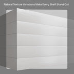 BAOBAB WORKSHOP Wood Floating Shelves for Bathroom Wall - White Shelves for Bedroom Kitchen Living Room - Solid Wood Shelves - White - 24 x 6.7 Inch, Set of 2