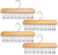 Belt Hanger 4Pcs Belt Hanger with 32 Hooks Bra Hangers for Closet,Space-Saving Wooden Closet Hanger Organizer for Ties, Scarves, Bras,Tank, Tops (Wood)
