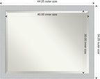 Amanti Art White Wall Mirror 34x44 Shiplap White Rectangle Bathroom Mirror for Wall Decor Living Room, X-Large Cottage Wood Frame, Hangs Horizonally and Vertically, Bathroom Decor, Beveled Edge