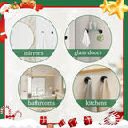 Linwnil Suction Cup Hooks for Glass Window, 2025 Upgraded Christmas Wreath Door Hanger, No Drill Suction Cup Hooks for Wreaths on Glass, Garland Wreath Hangers for Front Door Shower Hooks (2, Silver)