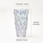 CEMABT 9.5inch 3.4 lb Glass Vases for Flowers Unbreakable Thickened Morden vase for Tables Centerpieces,Colorful,Vintage and Clear Rose Large Flower vases for Bouquet Unique Gifts（Colorful）
