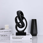 DOVDOV Abstract Black Knot Sculpture, Geometric Decor, Black Decorative Piece for Living Room Coffee Table or Bookshelf Top, Office Coffee Table or Entryway Console Decor.