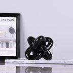 DOVDOV Black Knot Sculpture, Triple Knot Statue, Black Home Decor, Perfect for accenting Rustic-Style Coffee Tables, Living Room TV Stands, Dining Tables, and entryway Shelves.