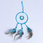 FANDOL DIY Dream Catcher Beginner Kit, Making Dream Catcher Supplies Include Metal Hoop, Feathers, Faux Suede Cord, Thread, Wood Beads (Sky Blue)