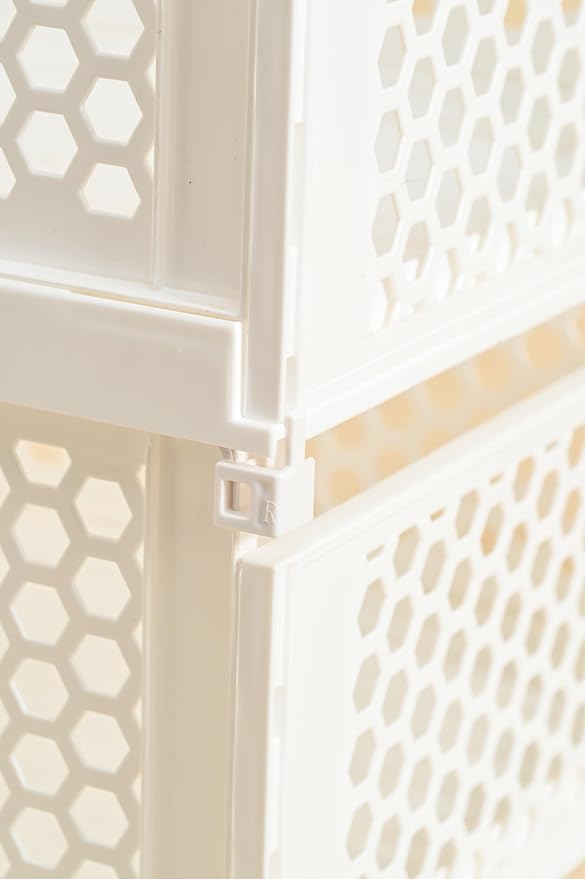 Pull-out Plastic Storage Basket,Stackable Closet Organizers Drawer Anti-Tipping, Reinforced Stable Shelf Container for Bathroom Laundry Room Storage, Space-Saving Clothes Storage (White, 4L)