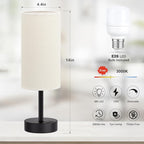 Dicoool Beige Touch Lamp for Bedroom with USB - 3 Way Dimmable Table Lamp for Nightstand, Small Lamp with Black Charging Station for Desk Dorm, Office, Nursery