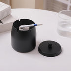 Extra Large Ashtray with Lid for Cigarette, Stainless Steel Smokeless Odorless Windproof Ash tray for Home Office Tabletop Outside Patio Outdoor Balcony(4.72''x3.93''x4.33'')