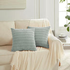 Fancy Homi 4 Packs Decorative Throw Pillow Covers for Living Room Couch Bed, Modern Farmhouse Boho Home Décor Accent Cushion Case, 16" x 16", Grey Blue