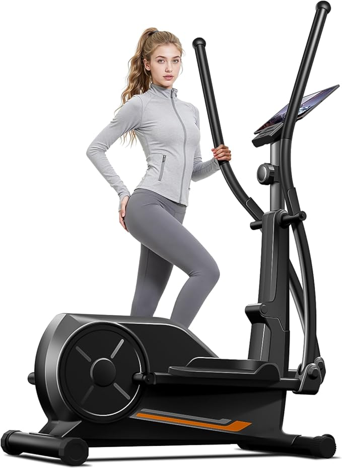 UMAY Elliptical Exercise Machine, Elliptical Machine for Home with 8 Levels Resistance, Silent Magnetic Elliptical Trainer with 12" Stride and LCD Monitor