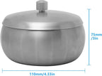 JSVER Stainless Steel Cigar Ashtray with Lids for Home Office Decoration, Outdoor Patio, Balcony (Silver)