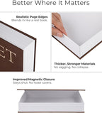 Set of 2 Linen Decorative Books with Hidden Storage – Chic Housewarming & Christmas Gift Idea, Monochrome Faux Book Box for Shelf and Coffee Table Decor (White & Black)