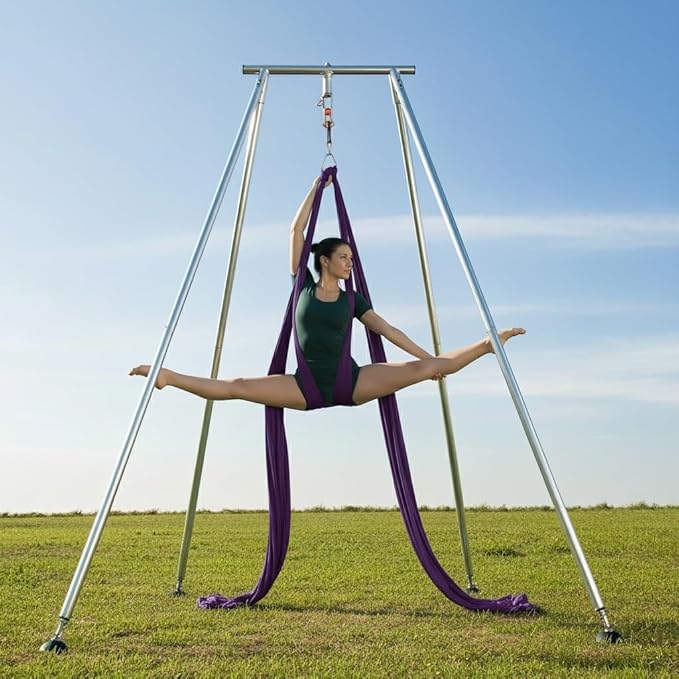 Houseables Aerial Silks, Yoga Swing, Aerial Yoga Hammock, Ariel Silk, Gymnastics Swing, Acrobatics Equipment, For Home, Indoor, Outdoor, Arial Setup, Rig, Sling, Portable