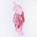 Pretty Jolly Unicorn Dream Catchers for Little Girls Bedroom Handmade Kids Dreamcatcher with Fluffy Pom Poms Feathers&Beads,Nursery Wall Decor for Toddler Girls Room,Children Birthday Gift(Pink)