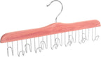 TOPIA HANGER American Red Cedar Wood Belt Hanger, Belt Organizer Rack with 12 Metal Hooks,Closet Organizer for Tank Tops, Ties, Scarves, Neckties (1-Pack) CT13B