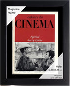 Creative Picture Frames 5.25 x 8.25 Magazine Cinema Frame with Full-Strength Glass, Holds Up To A 1/4" Thick Media Wall Display with Installed Hangers for Easy Mounting, 8x10 Black Frame with Black Mat