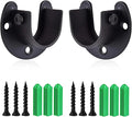Stainless Steel Closet Rod Bracket, 1-3/8 Inch Diameter Closet Rod Holder 2 Pcs, Heavy Duty Curtain Rod Holder, Black Closet Rod Support with Screws