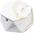 FREELOVE Concrete Ashtray with Lid & Stainless Steel Ashtrays for Cigarettes, Cement Ash Tray Smoking Holder Indoor Smokeless Outdoor Windproof Patio Home Office Cool Decor(Gold Marble, Small)