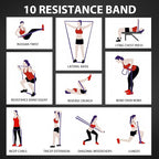 LEEKEY Resistance Bands, Exercise Bands with Handles,Pull Up Assist Bands - Band Set with Door Anchor - Bands for Working Out,Band for Men and Women Fitness Training,Home Workouts