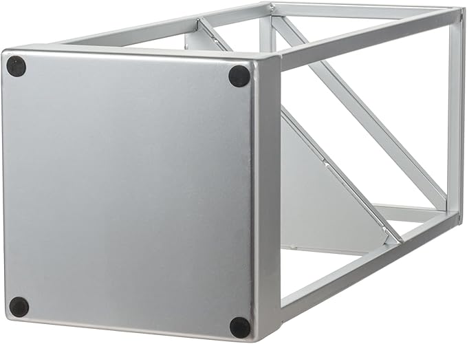 MyGift 20 Inch Tall Modern Silver Tone Metal Geometric Freestanding Entryway Umbrella Rack or Cane Holder with Shelf for Small Umbrellas and Bottom Drip Tray
