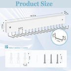 Tie Rack Belt Hanger Wall Mounted, Lomrsiul Non Slip 180 Degree Rotating Tie Organizer for Men Closet with 18 Hooks Closet Organizers and Storage for Tie Belt Necklace Purse Scarf Bag White 1 Pack