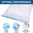 Vacuum Storage Bags with Electric Pump, 8 Pack (4 Large and 4 Super Jumbo), Heavy Duty Reusable PA+PE Space Saver Bags for Bedding, Comforters, Blankets, Clothes, Home and Travel Storage