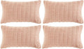 Fancy Homi 4 Packs Decorative Throw Pillow Covers for Living Room Couch Bed, Modern Farmhouse Boho Home Décor Accent Cushion Case, 24" x 16", Blush Pink