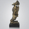 fazhongfa Thinker Statue - Silence is Gold Modern Decor Creative Abstract Art Figurine Resin Sculptures Decoration Room Home Study Office Figurines for Desktop Shelf Table Ornament (Bronze)