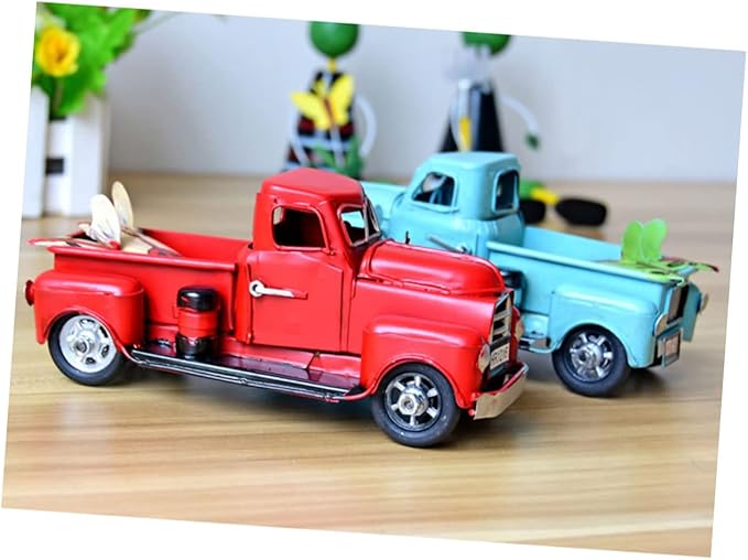 ORFOFE Unique Vintage Car Decor Rolling Metal Toy Model for Room Decor for Dad
