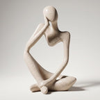 Large Sandstone Thinker Statue Decor, Modern Minimalist Abstract Sculpture, Thinker Sculpture Home Decor for Living Room, Office Desk, Bookshelf Decor, Contemporary Home Decor Accent
