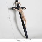 BC Catholic Crucifix Wall Cross, Elegant Modern Home Decor, Religious Gifts for House Warming, 16" H, Renaissance Sculpture Handmade by Buildclassic (Bone Beige)